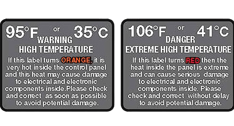 Temperature Warning Sticker